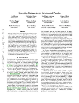 Generating Dialogue Agents via Automated Planning