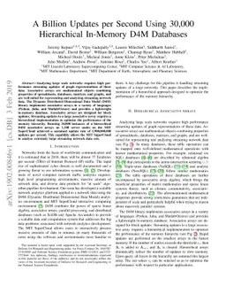 A Billion Updates per Second Using 30,000 Hierarchical In-Memory D4M
  Databases