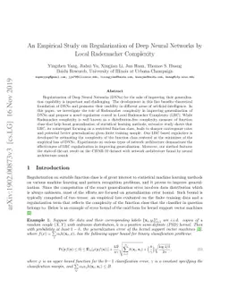 An Empirical Study on Regularization of Deep Neural Networks by Local
  Rademacher Complexity