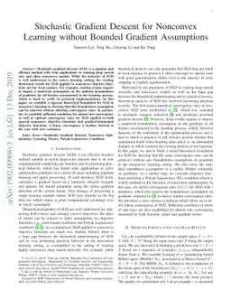 Stochastic Gradient Descent for Nonconvex Learning without Bounded
  Gradient Assumptions