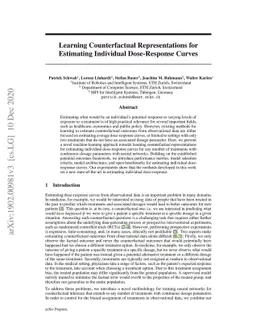 Learning Counterfactual Representations for Estimating Individual
  Dose-Response Curves