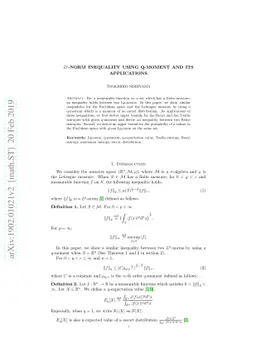 $L^p$-norm inequality using q-moment and its applications