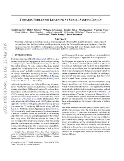 Towards Federated Learning at Scale: System Design