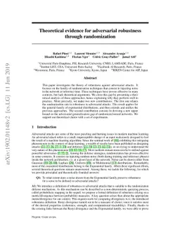 Theoretical evidence for adversarial robustness through randomization