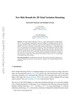 New Risk Bounds for 2D Total Variation Denoising