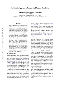 An Effective Approach to Unsupervised Machine Translation