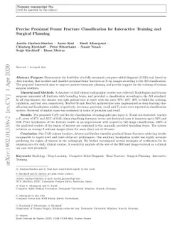 Precise Proximal Femur Fracture Classification for Interactive Training
  and Surgical Planning
