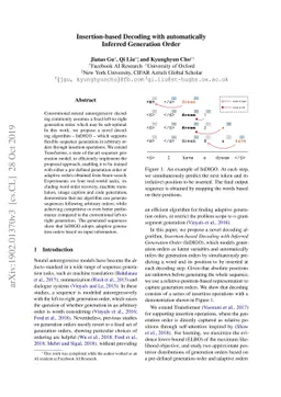 Insertion-based Decoding with automatically Inferred Generation Order