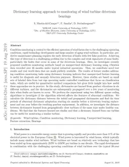 Dictionary learning approach to monitoring of wind turbine drivetrain
  bearings