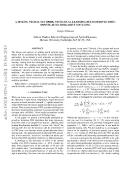 A Spiking Neural Network with Local Learning Rules Derived From
  Nonnegative Similarity Matching