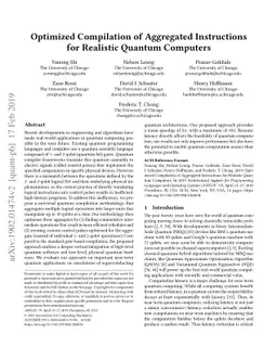 Optimized Compilation of Aggregated Instructions for Realistic Quantum
  Computers