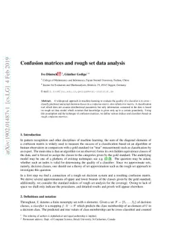 Confusion matrices and rough set data analysis