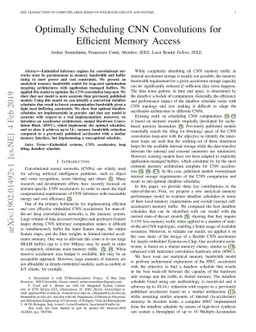 Optimally Scheduling CNN Convolutions for Efficient Memory Access