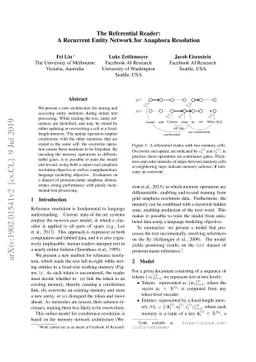 The Referential Reader: A Recurrent Entity Network for Anaphora
  Resolution
