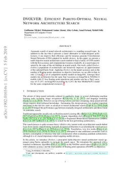 DVOLVER: Efficient Pareto-Optimal Neural Network Architecture Search