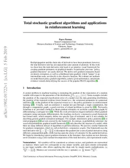 Total stochastic gradient algorithms and applications in reinforcement
  learning