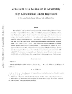 Consistent Risk Estimation in Moderately High-Dimensional Linear
  Regression