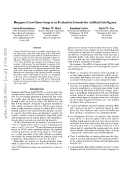 Dungeon Crawl Stone Soup as an Evaluation Domain for Artificial
  Intelligence