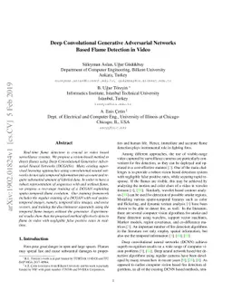 Deep Convolutional Generative Adversarial Networks Based Flame Detection
  in Video