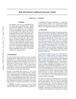 TzK: Flow-Based Conditional Generative Model