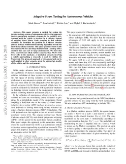 Adaptive Stress Testing for Autonomous Vehicles