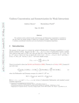 Uniform concentration and symmetrization for weak interactions