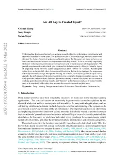 Are All Layers Created Equal?