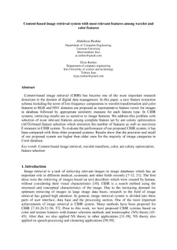 Content-based image retrieval system with most relevant features among
  wavelet and color features