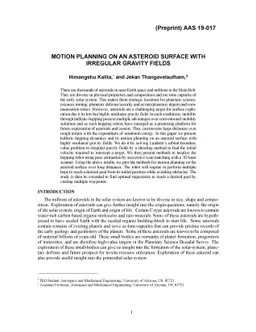 Motion Planning on an Asteroid Surface with Irregular Gravity Fields