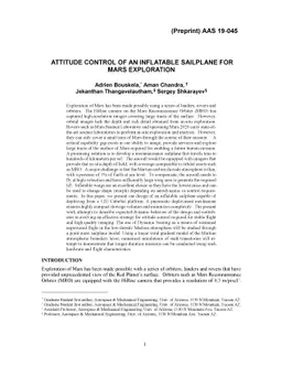 Attitude Control of an Inflatable Sailplane for Mars Exploration