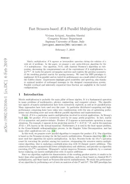 Fast Strassen-based $A^t A$ Parallel Multiplication