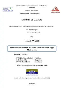 Etude de la Distribution de Calculs Creux sur une Grappe Multi-coeurs