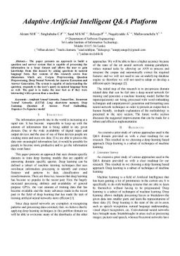 Adaptive Artificial Intelligent Q&A Platform