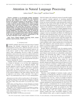 Attention in Natural Language Processing