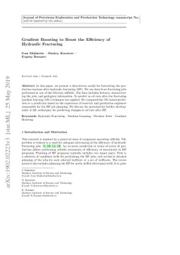 Gradient Boosting to Boost the Efficiency of Hydraulic Fracturing