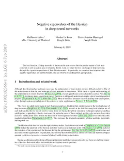 Negative eigenvalues of the Hessian in deep neural networks