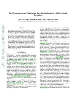Fast Hyperparameter Tuning using Bayesian Optimization with Directional
  Derivatives