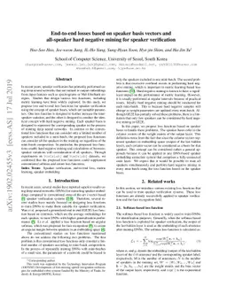 End-to-end losses based on speaker basis vectors and all-speaker hard
  negative mining for speaker verification