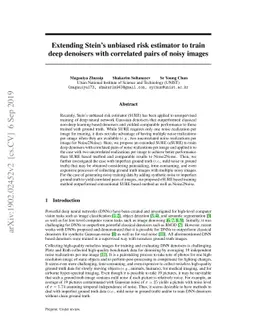 Extending Stein's unbiased risk estimator to train deep denoisers with
  correlated pairs of noisy images