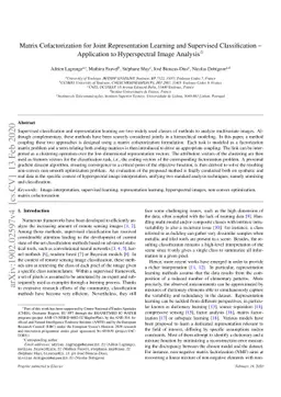Matrix Cofactorization for Joint Representation Learning and Supervised
  Classification -- Application to Hyperspectral Image Analysis