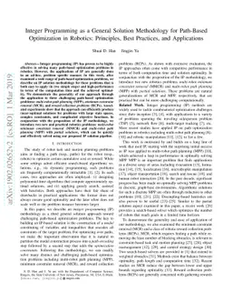 Integer Programming as a General Solution Methodology for Path-Based
  Optimization in Robotics: Principles, Best Practices, and Applications