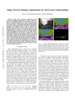 Single Network Panoptic Segmentation for Street Scene Understanding