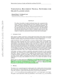 Variational Recurrent Neural Networks for Graph Classification