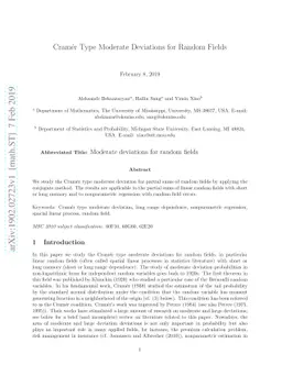 Cramér Type Moderate Deviations for Random Fields