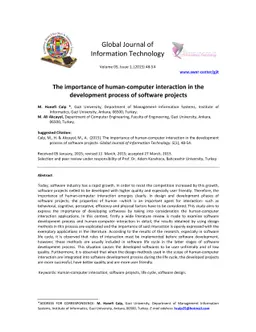 The importance of human computer interaction in the development process
  of software projects