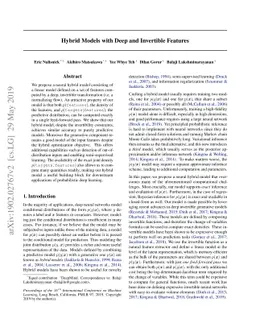 Hybrid Models with Deep and Invertible Features