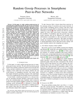 Random Gossip Processes in Smartphone Peer-to-Peer Networks