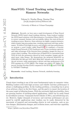 SiamVGG: Visual Tracking using Deeper Siamese Networks