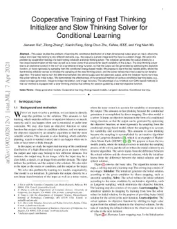 Cooperative Training of Fast Thinking Initializer and Slow Thinking
  Solver for Conditional Learning