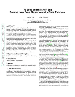 The Long and the Short of It: Summarising Event Sequences with Serial
  Episodes